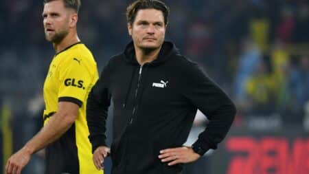 Bild: Dortmunds Trainer Edin Terzic nach dem Spiel (© AFP/SID/UWE KRAFT)