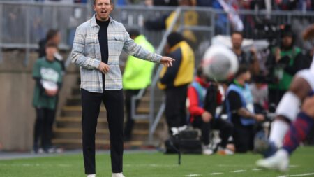 Bild: Julian Nagelsmann feierte eine erfolgreiche Premiere (© AFP/GETTY IMAGES/SID/ALEX GRIMM)